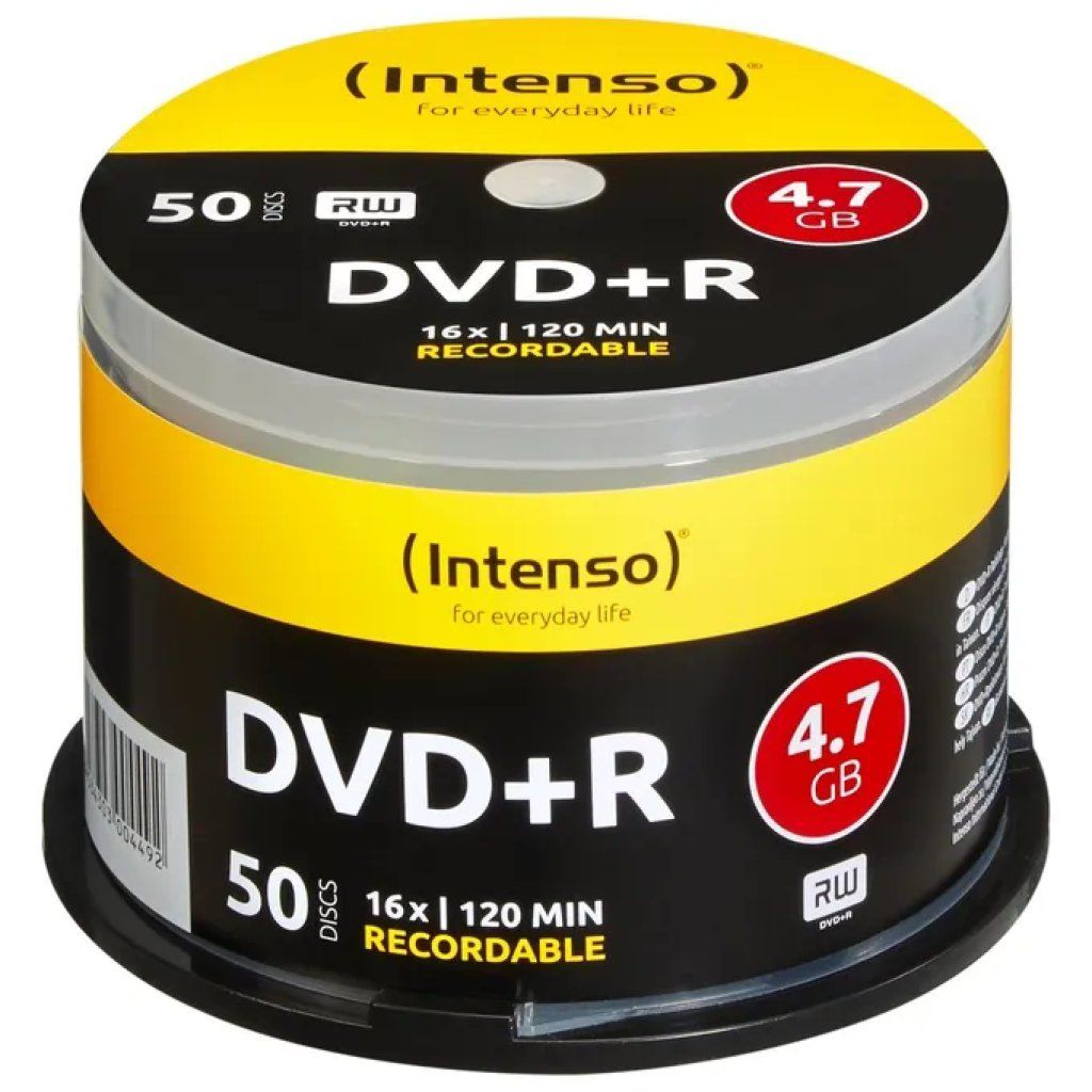 Intenso DVD+R Vergini 4,7 GB 16x – Cake Box da 50