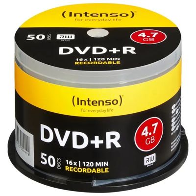 Intenso DVD+R Vergini 4,7 GB 16x – Cake Box da 50