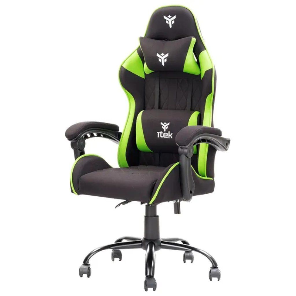 Itek RHOMBUS FF10 Sedia Gaming in Tessuto Nero e Verde