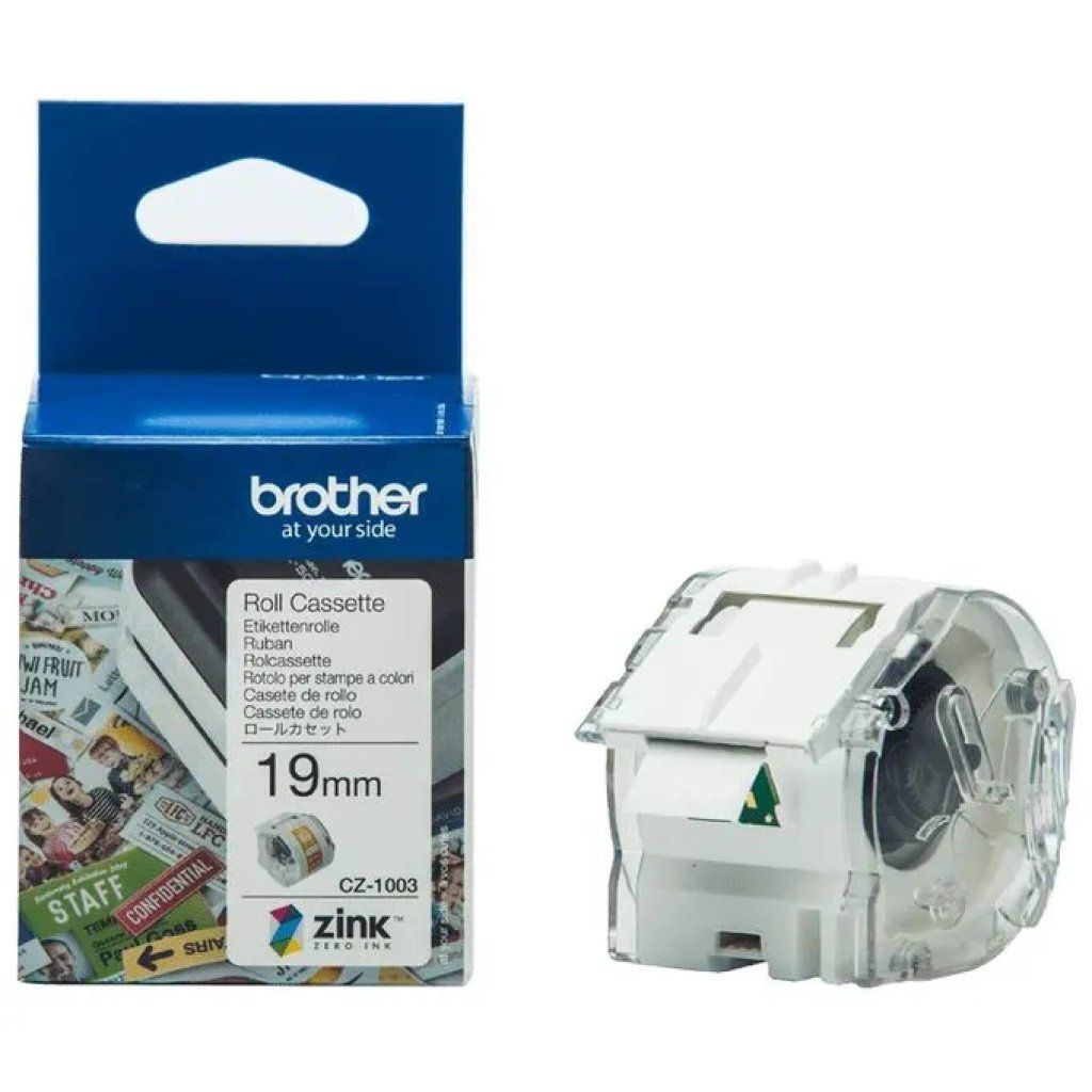 Brother CZ-1003 Rotolo Etichette ZINK Bianche, 19 mm × 5 m