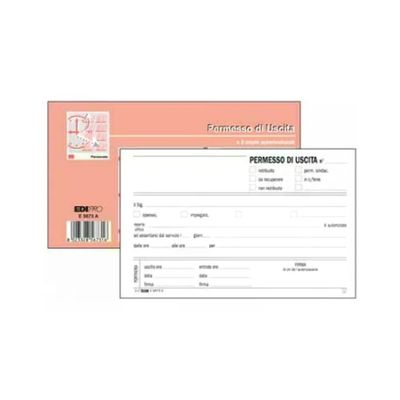 Edipro E5673A Blocchetto per Permessi di Uscita Edipro E5673A Blocchetto per Permessi di Uscita