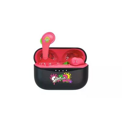 4SIDE Splatoon 2 – Auricolari In-Ear TWS Bluetooth 5.0 Nero/Rosso