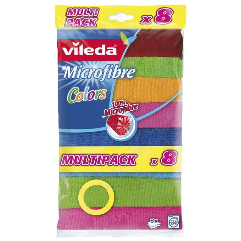 Vileda Colors Panni in Microfibra, Confezione da 8 Vileda Colors Panni in Microfibra, Confezione da 8