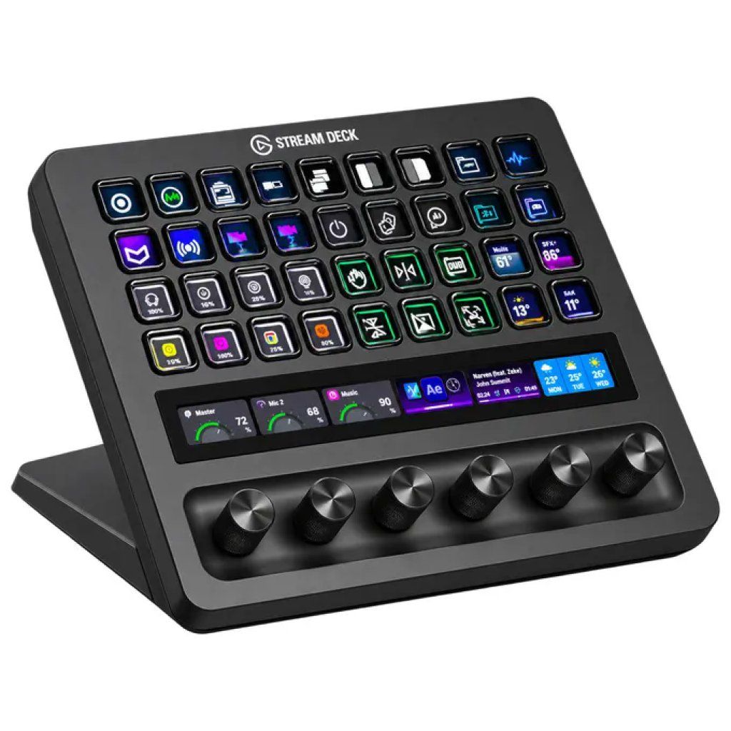 Elgato Stream Deck + XL Controller per Streaming e Automazione, 36 Tasti LCD, 6 Manopole e Touch Bar Elgato Stream Deck + XL Controller per Streaming e Automazione, 36 Tasti LCD, 6 Manopole e Touch Bar