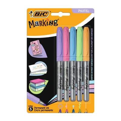 BIC Intensity Pastel – Set di 5 marcatori permanenti BIC Intensity Pastel – Set di 5 marcatori permanenti