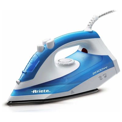 Ariete 6234 Ferro da Stiro a Vapore 2000 W, Piastra in Teflon, Serbatoio 250 ml, Bianco e Azzurro