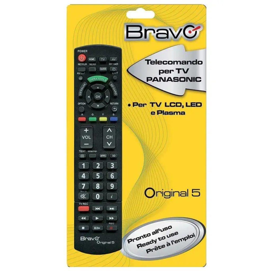 Bravo Original 5 Telecomando di Ricambio per TV Panasonic