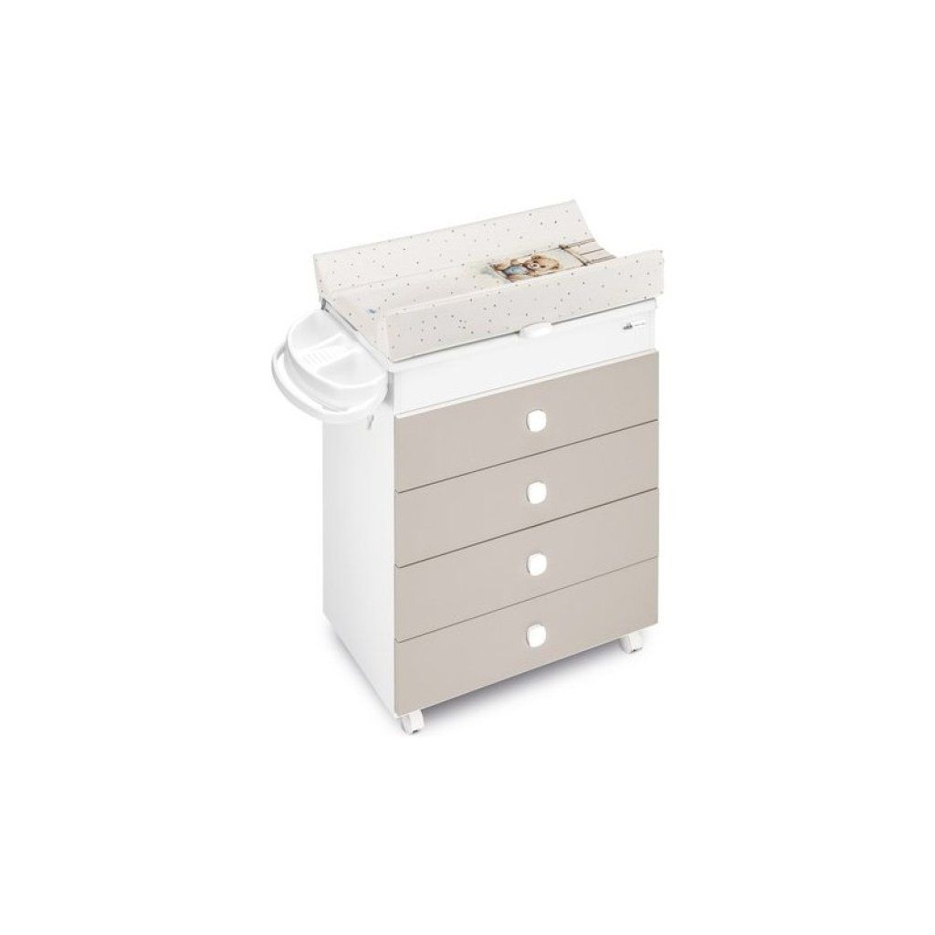 CAM 971006 Asia Bagnetto Fasciatoio 4 Cassetti colore Tortora e Bianco