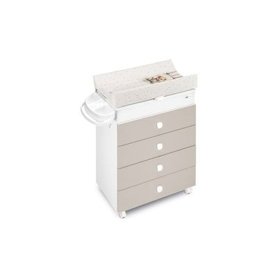 CAM 971006 Asia Bagnetto Fasciatoio 4 Cassetti colore Tortora e Bianco