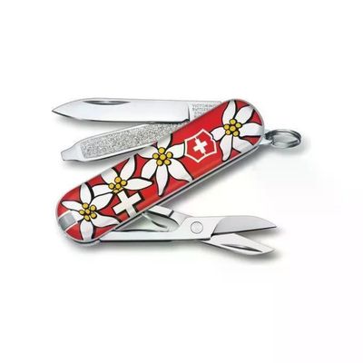 Victorinox Classic SD – Coltello multiuso floreale rosso e bianco Victorinox Classic SD – Coltello multiuso floreale rosso e bianco