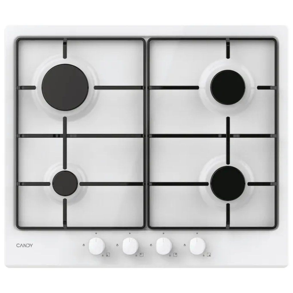 Candy CHW6BRWW Idea Piano cottura Gas 60 cm 4 fuochi Accensione elettronica Termocoppia colore Bianco
