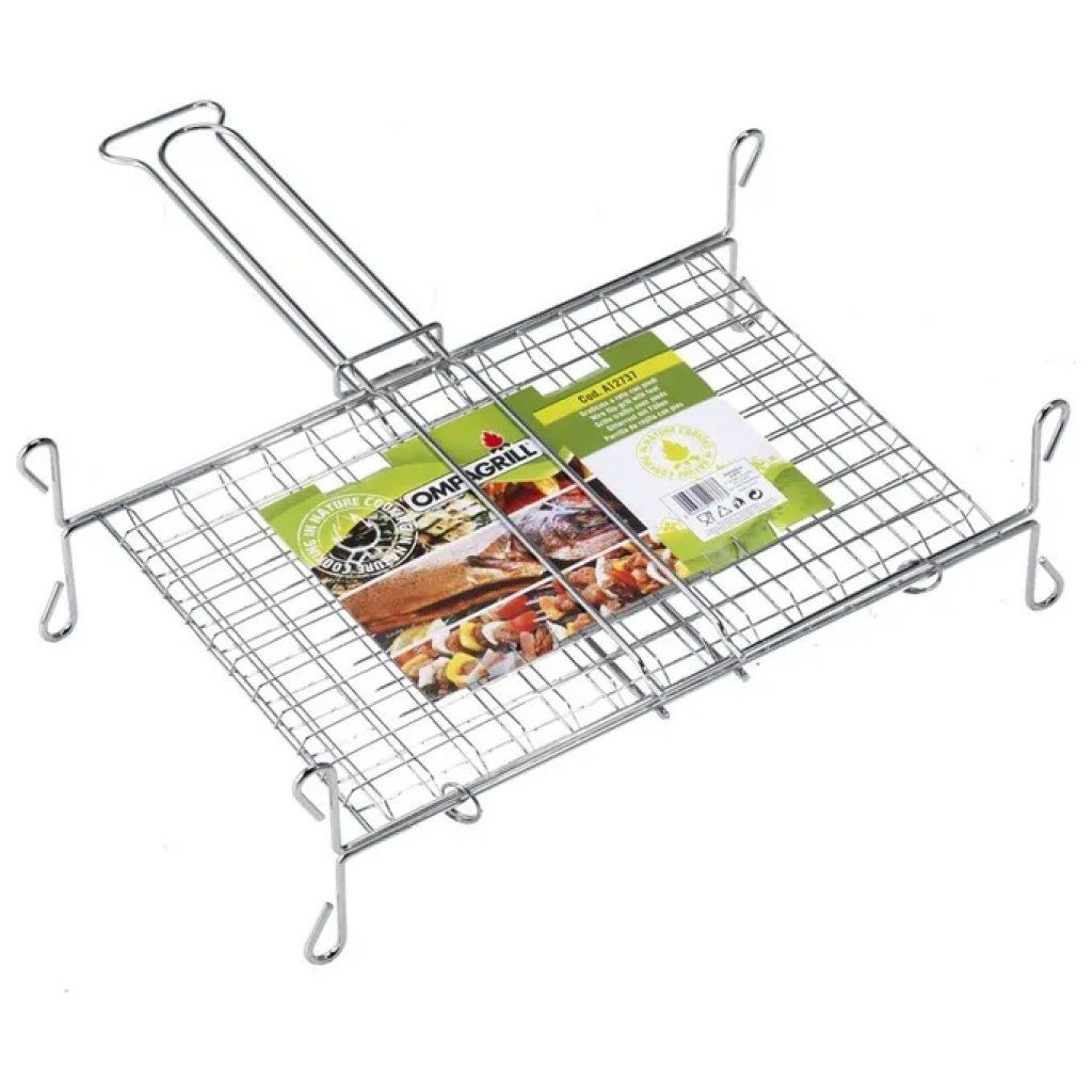 Ompagrill A14045 Graticola Doppia con Piedi 40 x 45 cm