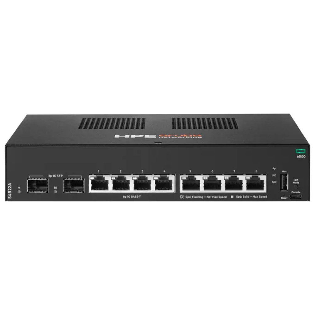 HPE Aruba Networking CX 6000 Switch Gigabit 8 Porte, 2 Slot SFP, Gestito L2, Rack 1U
