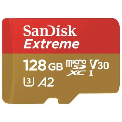 SanDisk Extreme microSDXC 128 GB UHS-I U3 V30 A2 con adattatore SD SanDisk Extreme microSDXC 128 GB UHS-I U3 V30 A2 con adattatore SD