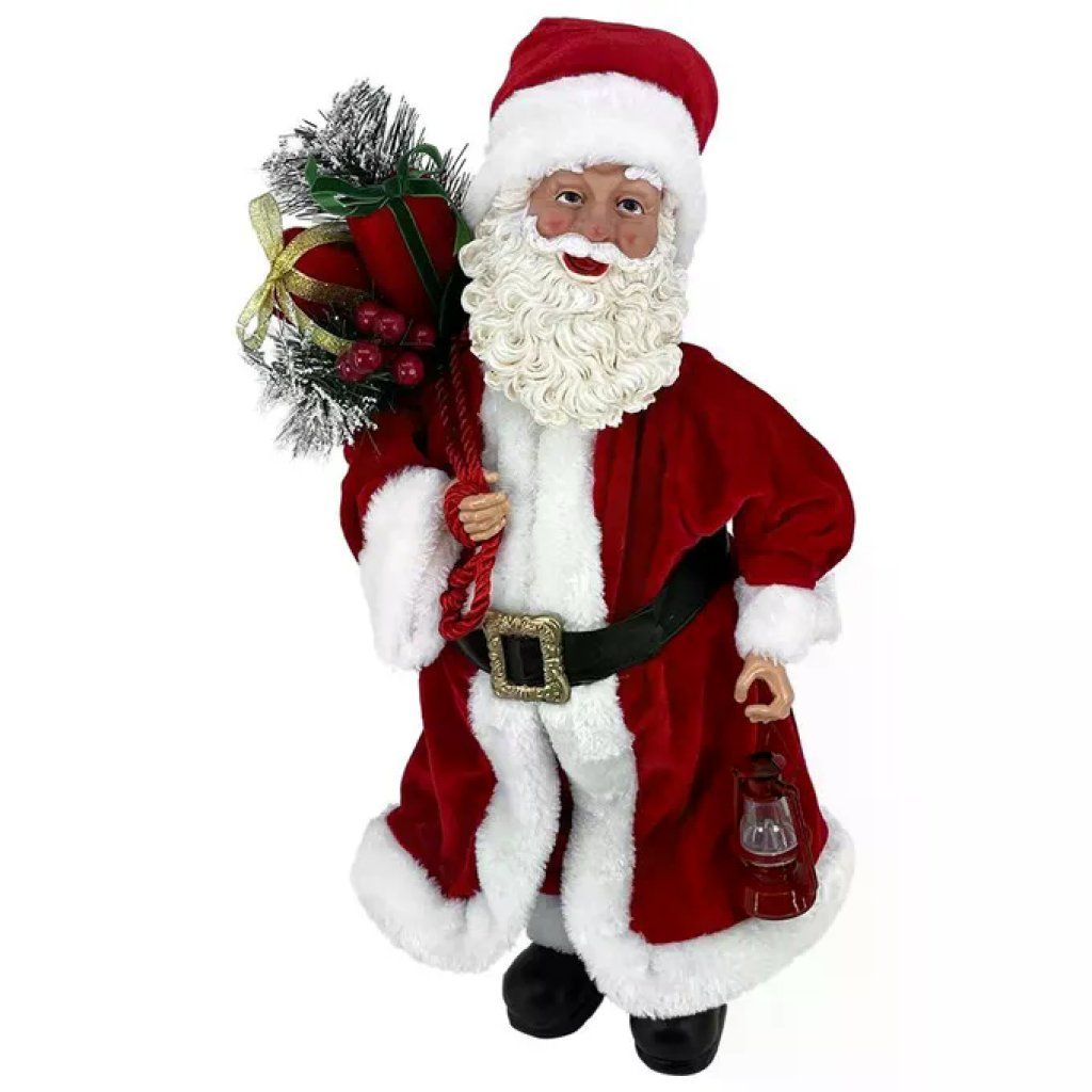 GENERAL TRADE Babbo Natale in Piedi Rosso con Bacche 90 cm
