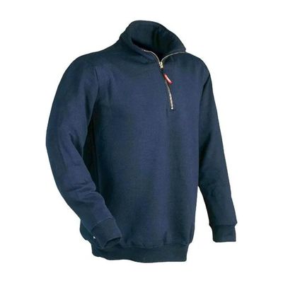 Issa VERENA Felpa Zip Corta da Lavoro 65% Cotone 35% Poliestere 280 g-mq Antirestringimento colore Blu Issa VERENA Felpa Zip Corta da Lavoro 65% Cotone 35% Poliestere 280 g-mq Antirestringimento colore Blu