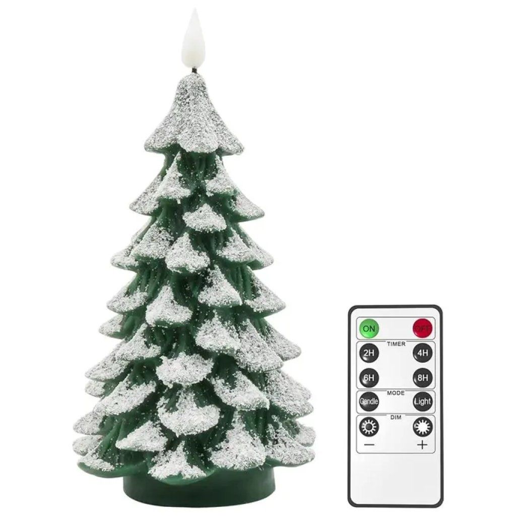 Koopman Candelabro LED ad Albero con Glitter, 17 cm, Bianco