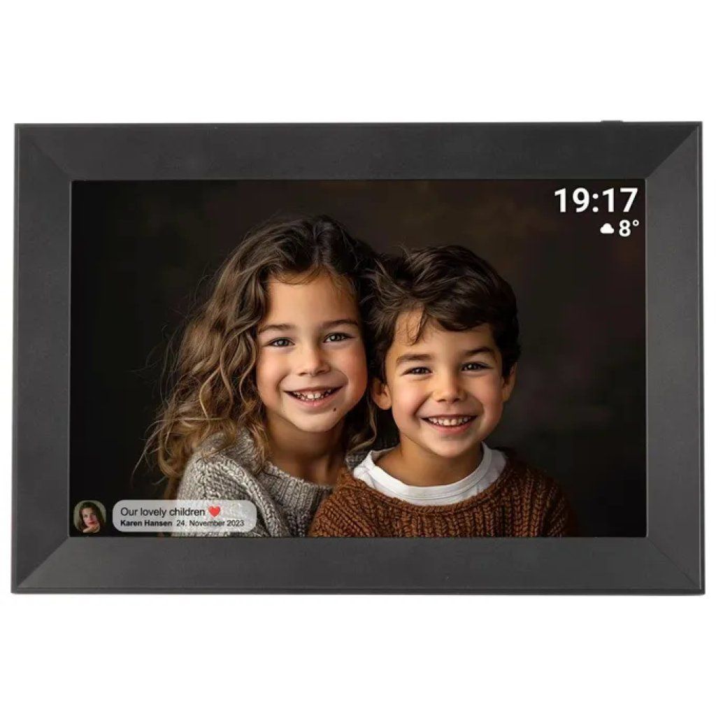 Denver PFF-1012B Cornice Digitale Wi-Fi 10,1” Touch HD IPS, 16 GB, Frameo, Nera