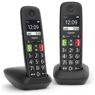 Gigaset E290 Duo Telefono Cordless DECT GAP Senior Display 2'' Vivavoce Rubrica 150 Voci Autonomia 10 ore
