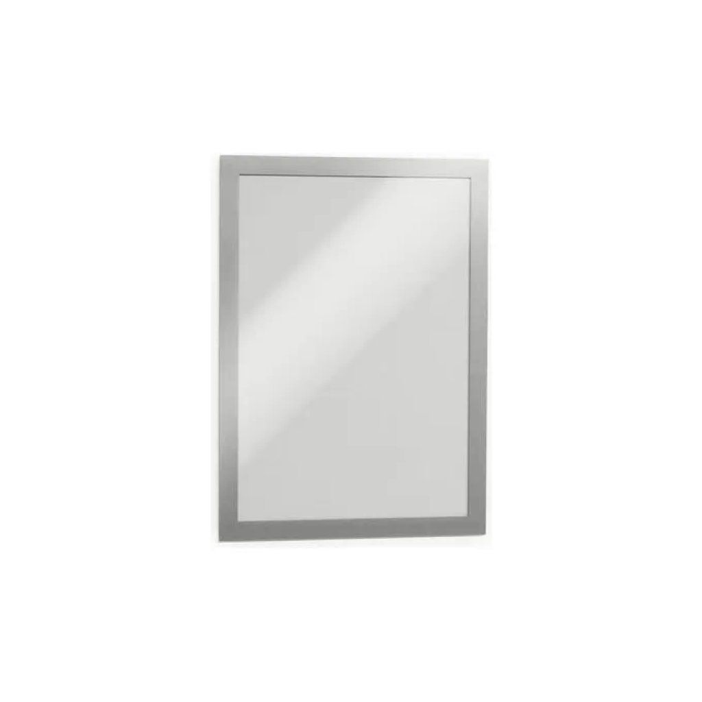 Durable Duraframe 487223 – Cornici A4 Adesive Magnetiche, Argento, 2 Pezzi