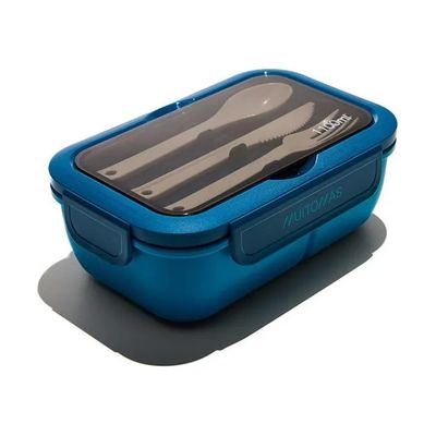 Muitomas Lunch Box Small Blu 1,1 L con Posate