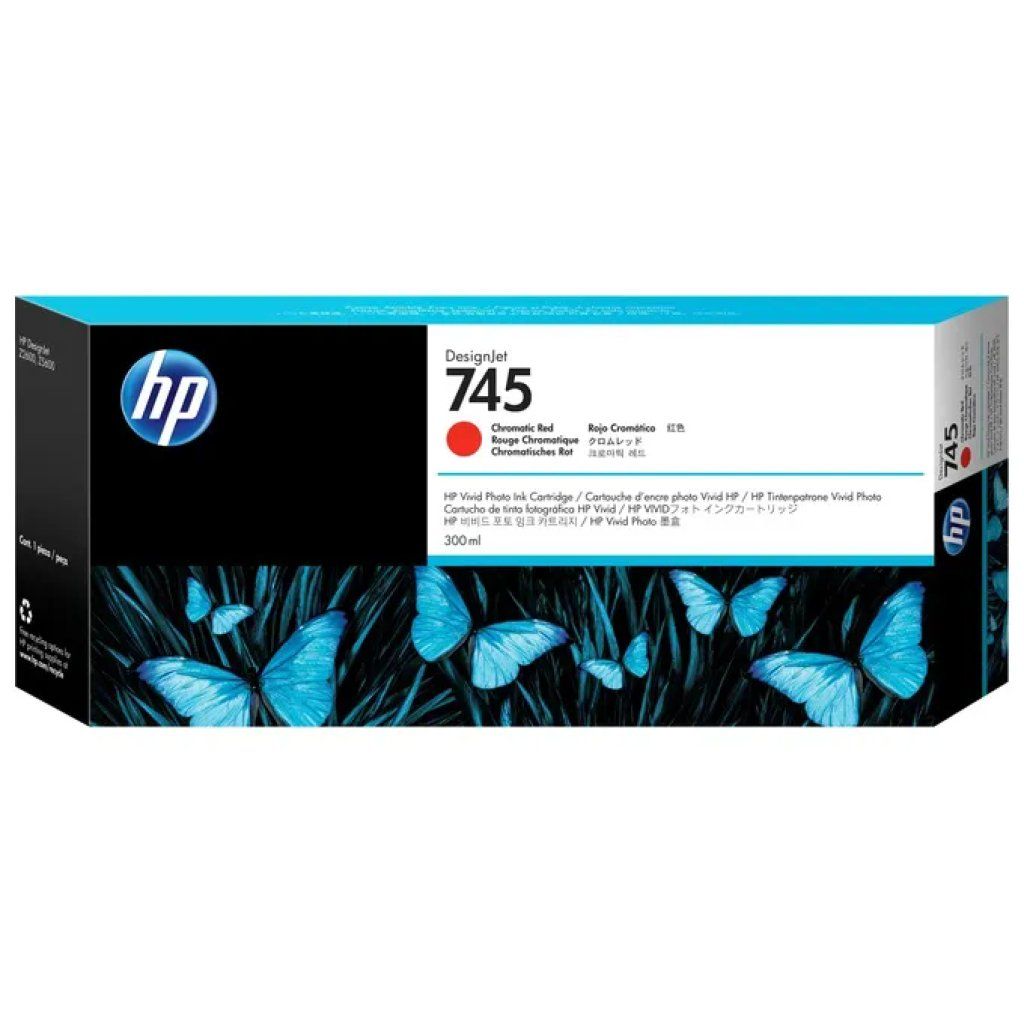 HP Cartuccia HP DesignJet 745 Rosso Cromatico 300 ml