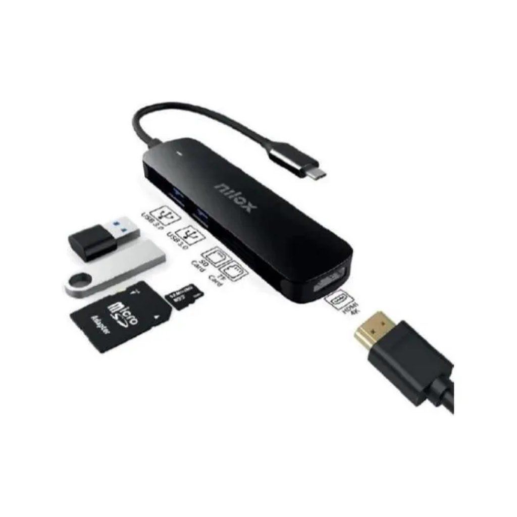 Nilox NXDSUSBC05 Docking Station USB-C 5 Porte con HDMI 4K