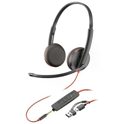 HP Cuffie stereo Poly Blackwire 3225 USB-C e jack 3,5 mm, nere