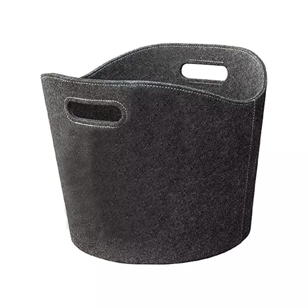 VIGOR-BLINKY Vigor 9919075 Cesta Portalegna Tonda in Feltro Antracite, 38 x 31 cm