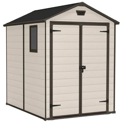 Keter MANOR 6X5 Casetta da giardino in resina doppia porta tetto a due falde 185x152x226 cm colore Beige Keter MANOR 6X5 Casetta da giardino in resina doppia porta tetto a due falde 185x152x226 cm colore Beige