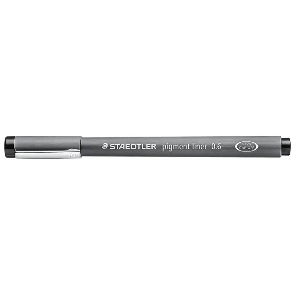 STAEDTLER 308 06-9 PIGMENT LINER Pennarello Tecnico Punta Metallica 0.6 mm Inchiostro Pigmentato Nero