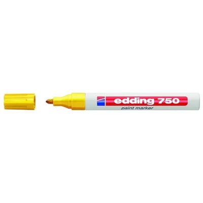 Edding 750 Marcatore a vernice giallo, punta 2–4 mm, confezione da 10