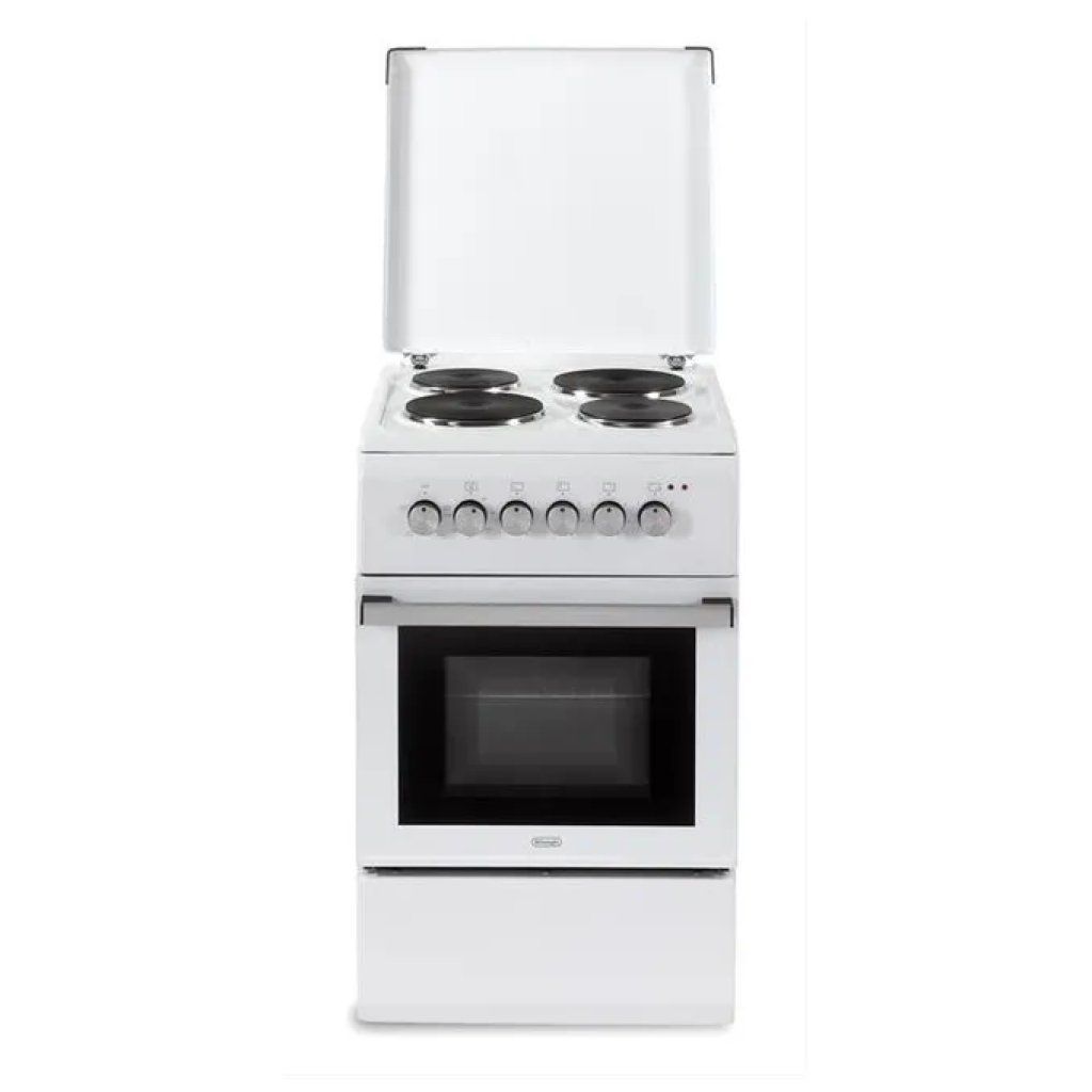DELONGHI De’Longhi DL554EWP2 Cucina Elettrica 50 cm, 4 Piastre, Forno 52 L, Classe A, Bianca