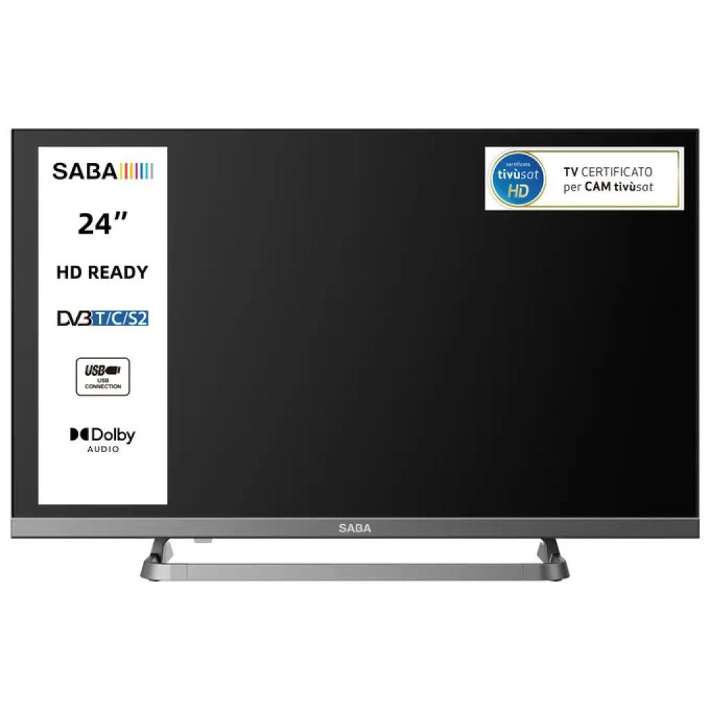 SABA TV LED 24" HD Ready con Triplo Tuner DVB-T2/C/S2
