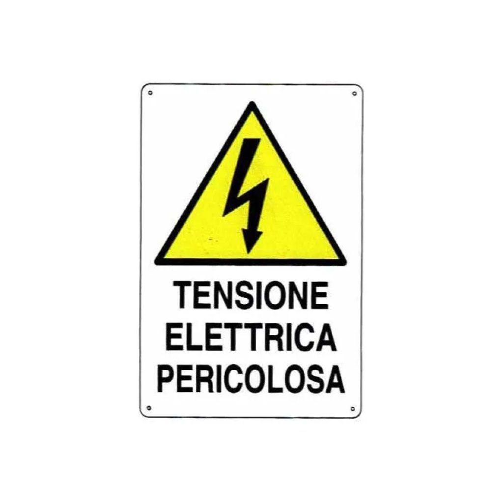 YEPPON Cartello Pericolo Tensione Elettrica in Alluminio 20 × 30 cm