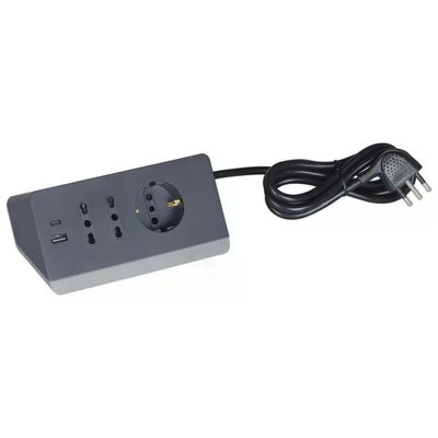 BTicino S3711GBU Multipresa da scrivania con USB, cavo 2 m, grigio