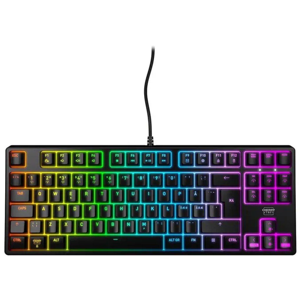 CHERRY Xtrfy K4V2 TKL – Tastiera gaming meccanica RGB, switch MX2A Red