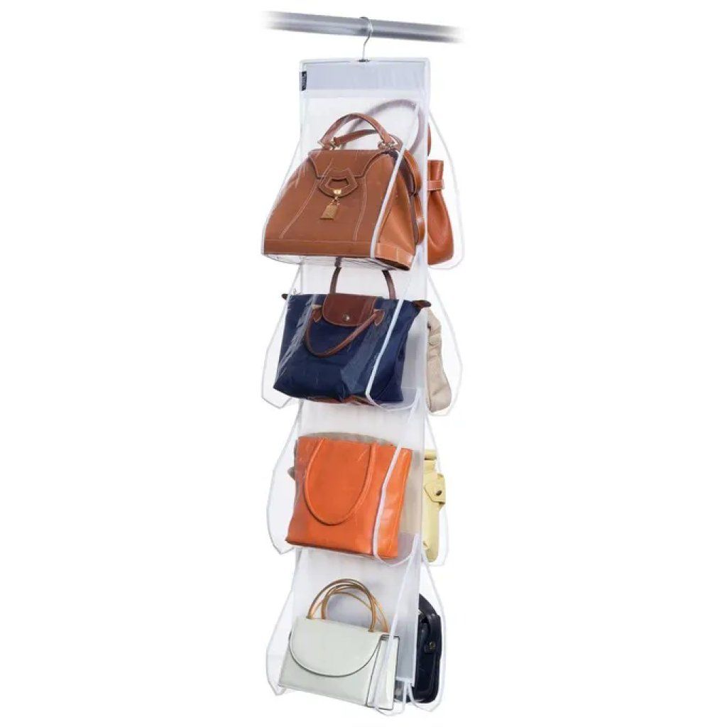 CUKI Domopak Living Porta Borse da Armadio con 8 Scomparti Trasparenti, 33 × 120 cm