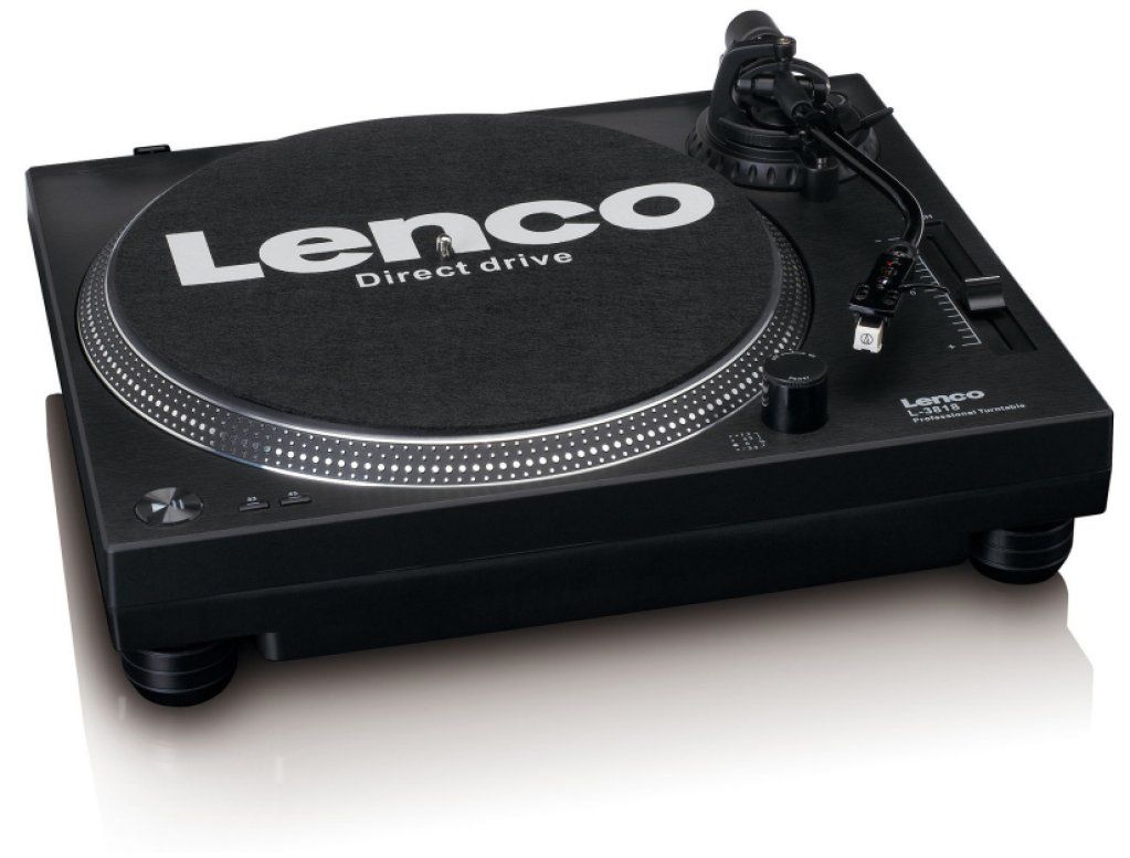 Lenco L-3818 Giradischi a Trazione Diretta USB, Nero