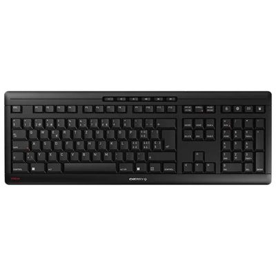 CHERRY Stream Wireless – Tastiera wireless QWERTZ svizzera, 115 tasti, nera