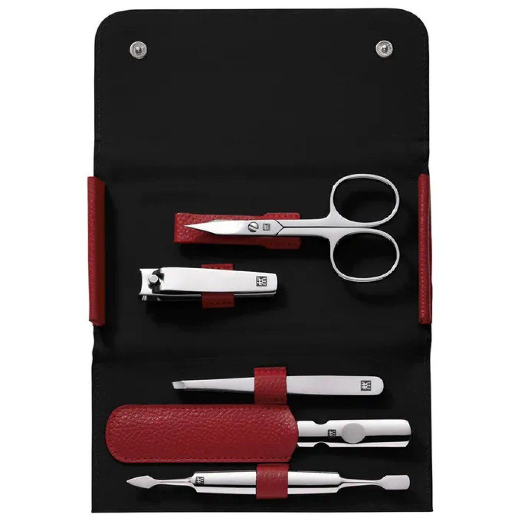 Zwilling J.A. Henckels Zwilling Classic Inox – Set da viaggio per manicure, 5 pezzi, rosso