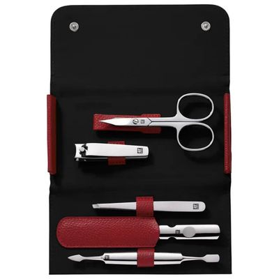 Zwilling J.A. Henckels Zwilling Classic Inox – Set da viaggio per manicure, 5 pezzi, rosso