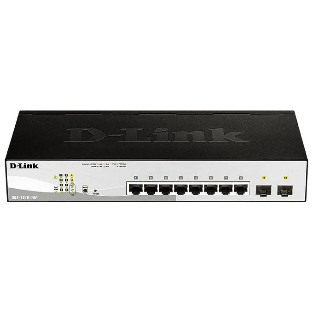 D-Link DGS-1210-10P Switch Smart Managed Gigabit 10 porte, 8 PoE e 2 SFP