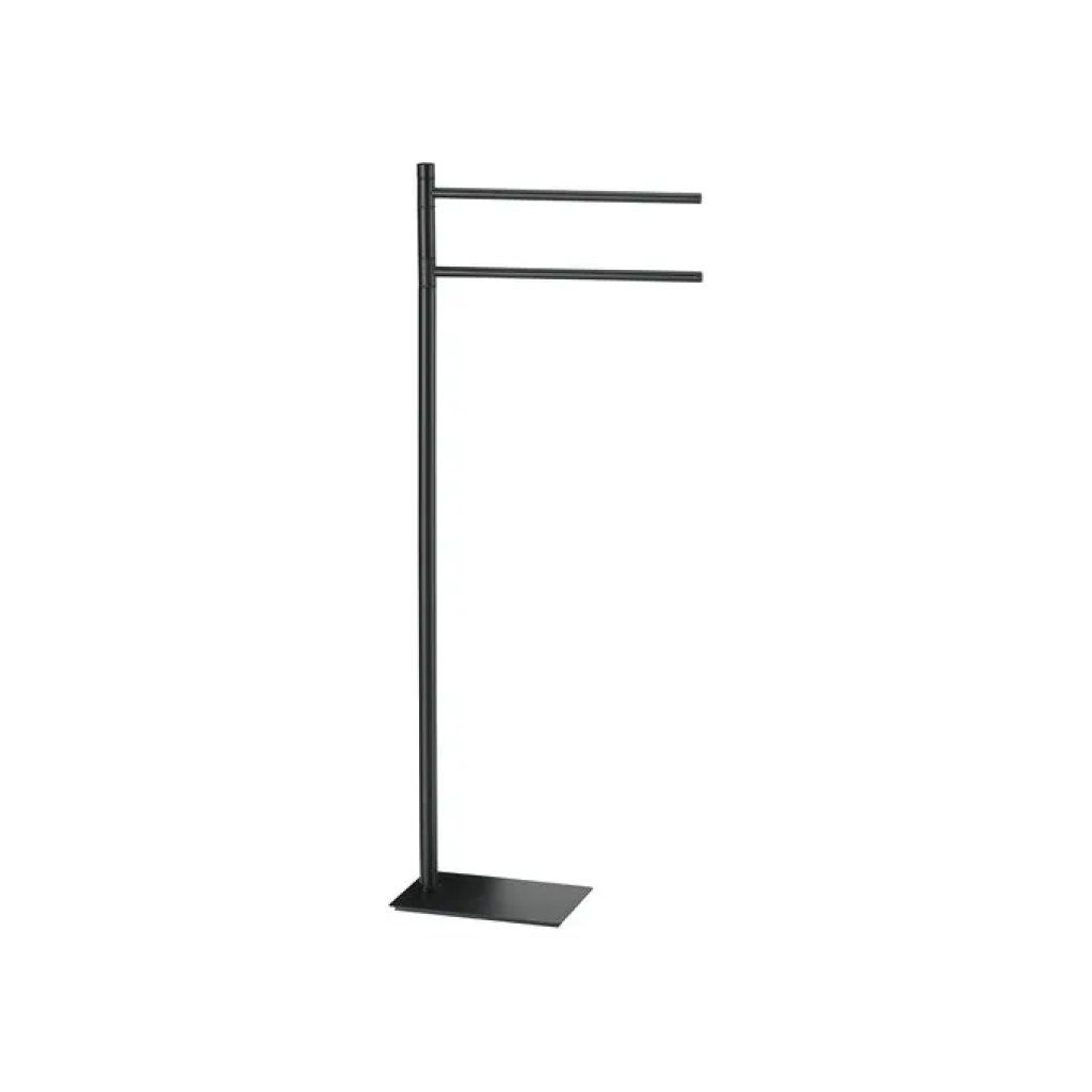 Gedy Tania TA31 14 – Piantana porta asciugamani a 2 bracci, nero opaco Gedy Tania TA31 14 – Piantana porta asciugamani a 2 bracci, nero opaco