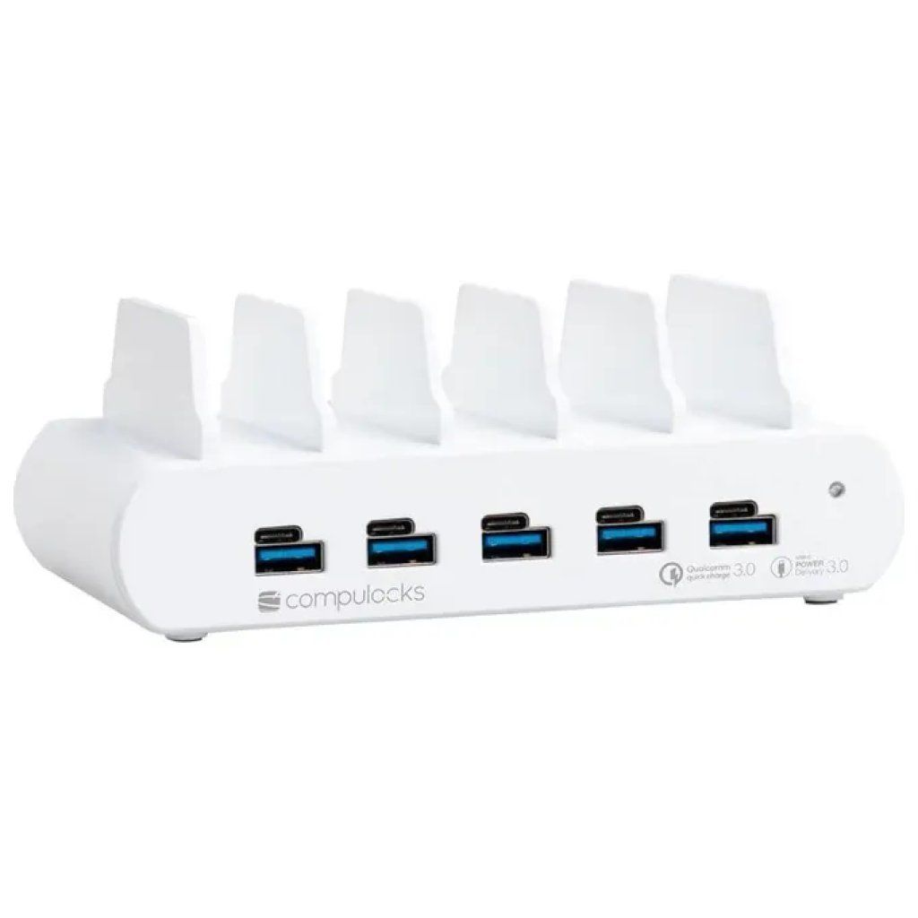 Compulocks 5PUSBCDKS-EU – Stazione di ricarica USB-C 5 porte, 150 W, bianca