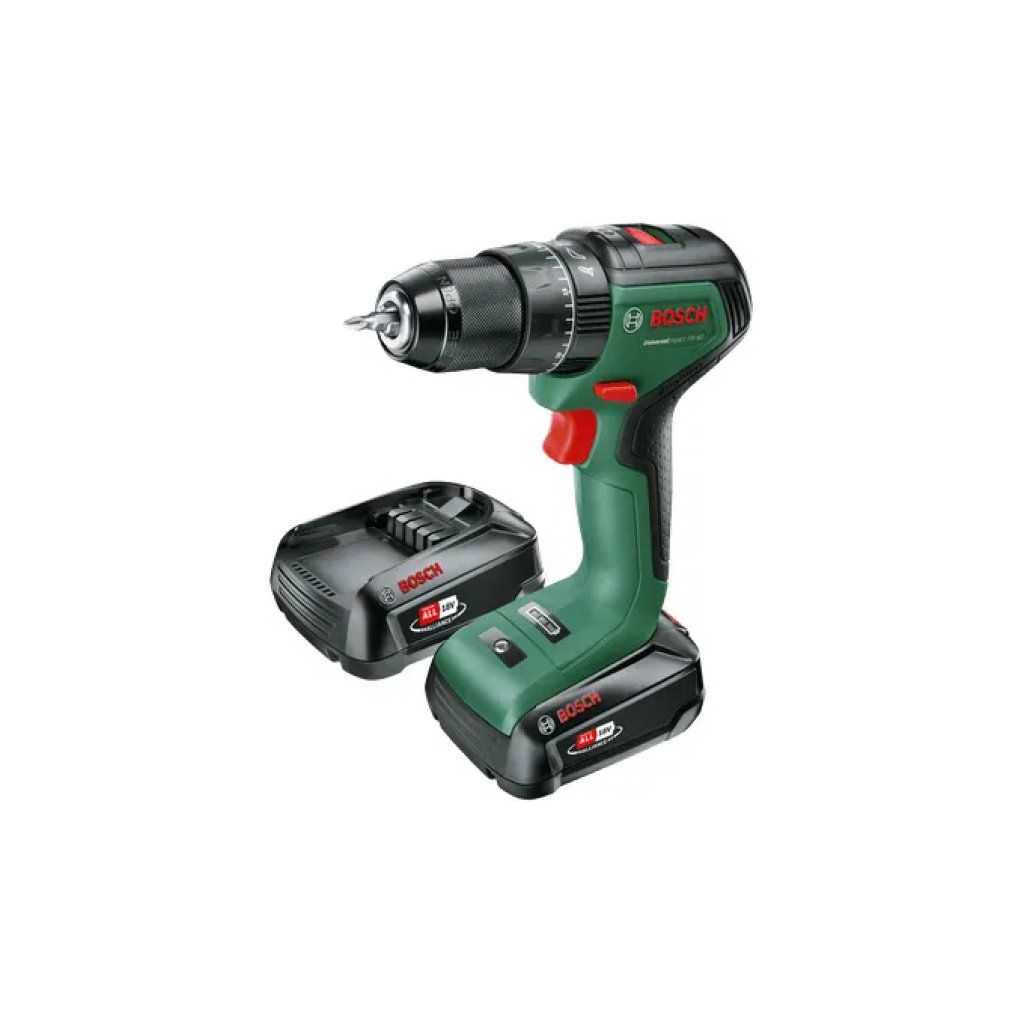 Bosch UniversalImpact 18V-60 Trapano Avvitatore a Percussione Brushless, 2 Batterie 2 Ah e 51 Accessori