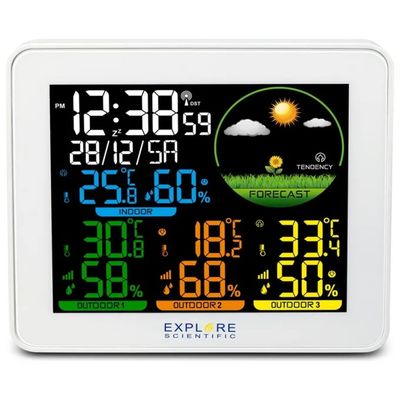 Explore Scientific WSH4005CM3LC2 Stazione Meteo a Colori con 3 Sensori