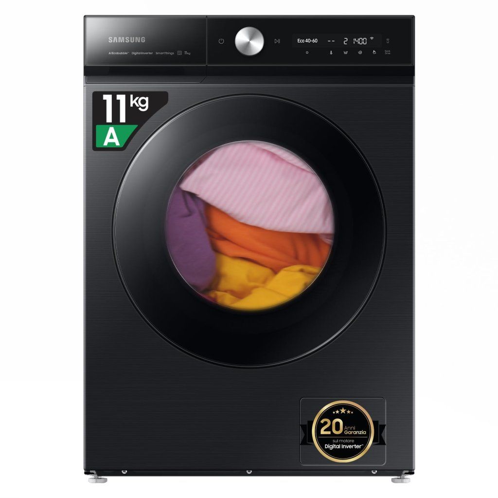 Samsung BESPOKE AI QuickDrive WW11DB8B95GBU3 Lavatrice 11 kg 1400 giri/min Classe A Nera