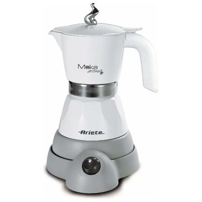 Ariete 1358 Moka Aroma – Moka elettrica 2-4 tazze, 400 W, bianca