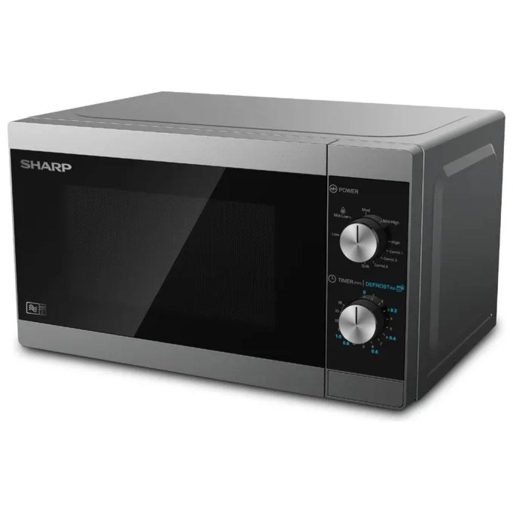 Sharp YC-MG01E-S Forno a Microonde con Grill, 20 L, 800 W, Grigio
